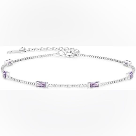 925 Sterling silver necklace/ February birthstone necklace - Picture 1 of 3